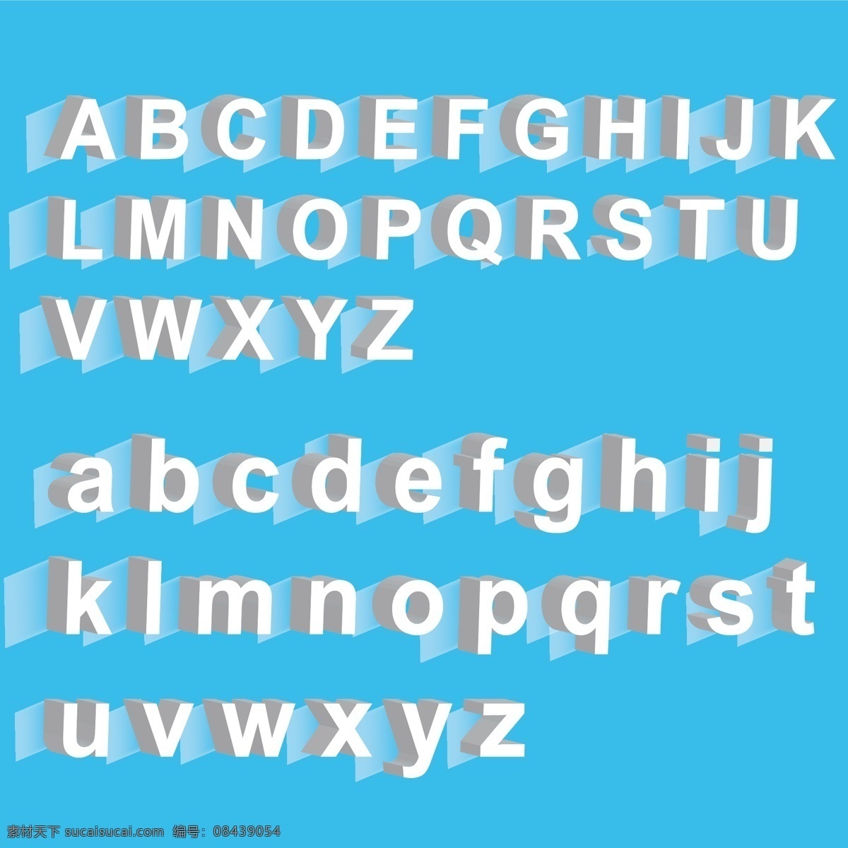 立体字母 立体 字母 26字母 阴影 立体感 背景素材 文字 文字素材 vi设计