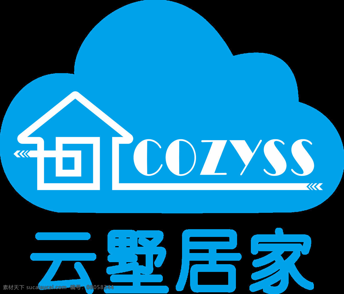 云 墅 居家 logo logo設計 家居 健康 云墅居家 室內空氣 矢量圖