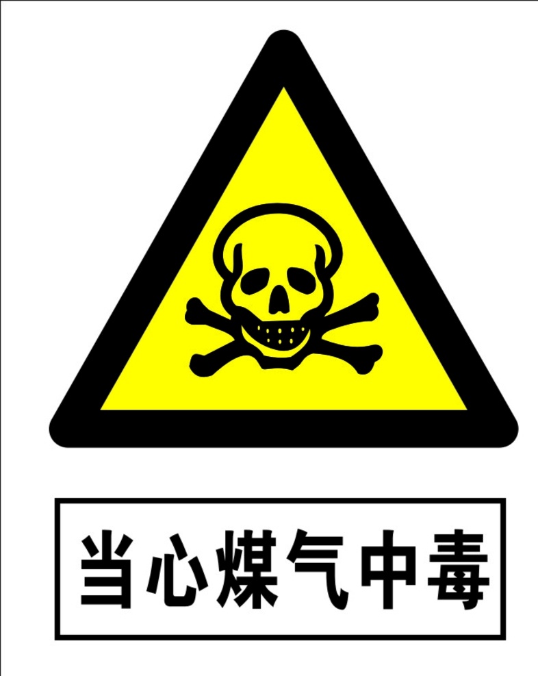 當(dāng)心煤氣中毒 提示標(biāo)示 安全提醒 安全警示 警示標(biāo)示 安全提示