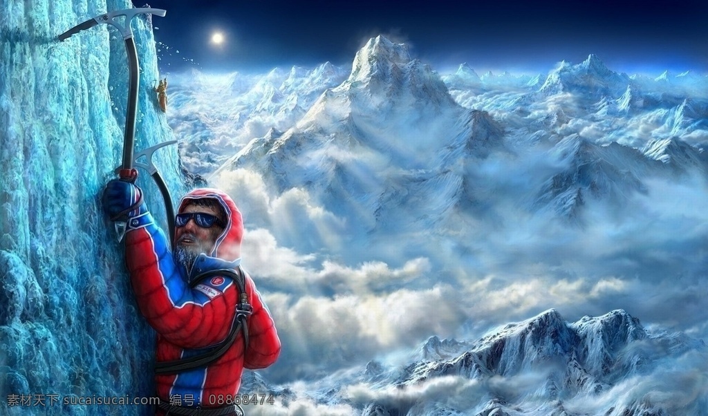 攀登 高峰 雪山 冒险图片 创意广告 创意设计 创意图片 创意 广告 卡通设计
