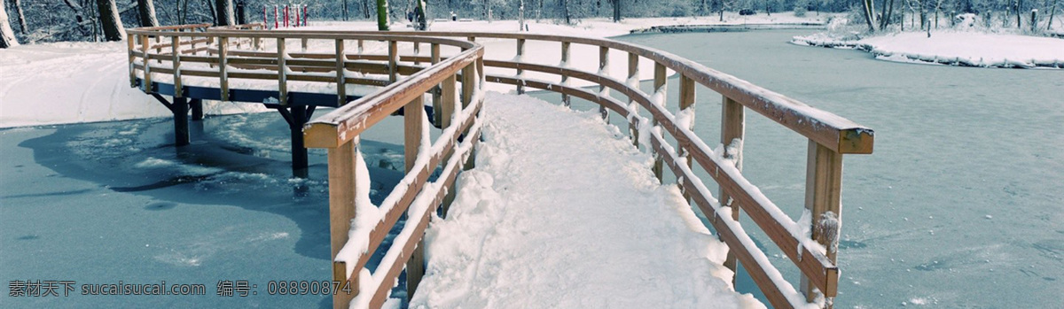 積雪 木橋 banner 創(chuàng)意設(shè)計(jì) 白色