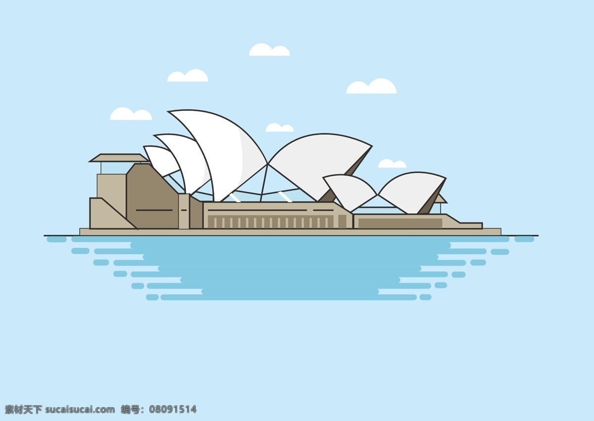 歌劇院 建筑 插畫 歌劇院插畫 建筑插畫 簡約插畫 矢量圖 卡通 卡通設(shè)計
