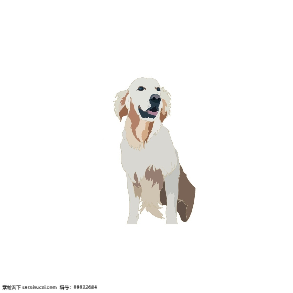 卡通 只 拉布拉多 动物 商用 萌宠 插画 狗狗 手绘 拉布拉多犬