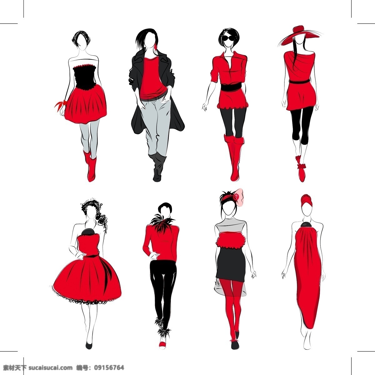 插畫 風(fēng)格 服裝設(shè)計 婦女女性 復(fù)古 美女 女性 人物矢量素材 時尚 手繪 少女 矢量 模板下載 手繪少女 矢量素材 夜點時尚女性 矢量人物 矢量模特 插畫集