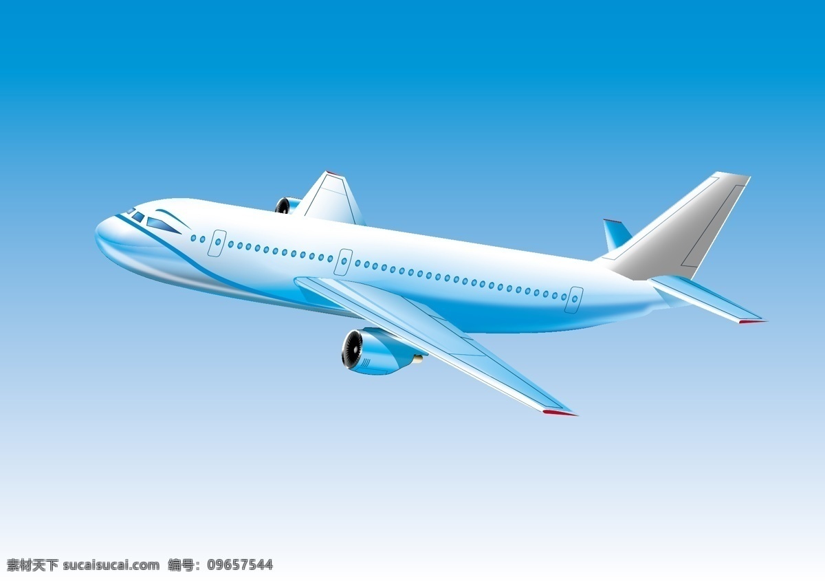 波音商业飞机 蓝色天空 无云的天空 飞机 波音飞机
