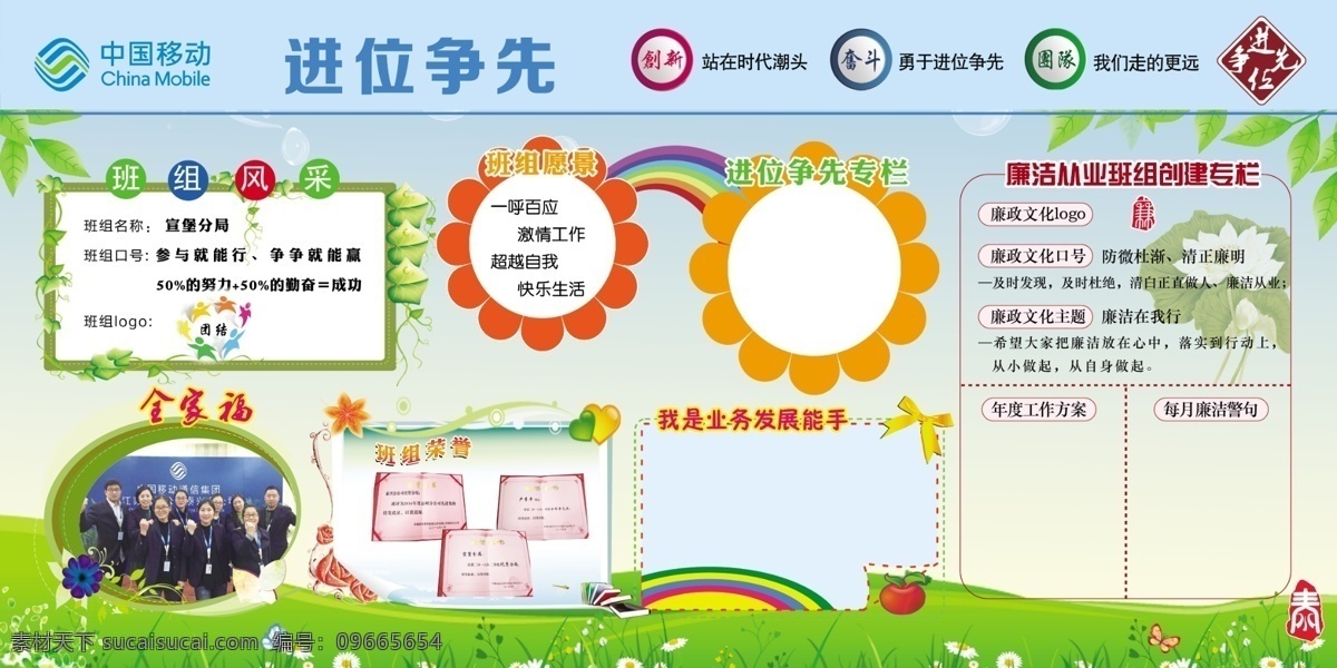 移動(dòng) 公司 公司文化墻 公司宣傳 班組文化 班組口號(hào) 班組愿景 進(jìn)位爭(zhēng)先 移動(dòng)logo 班組logo 廉政logo 班組榮譽(yù) 全家福 公司展板 分層