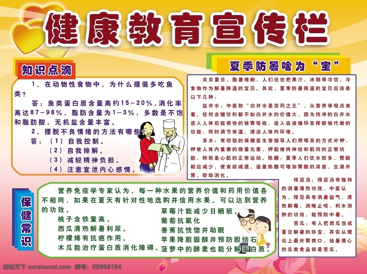 分層 健康教育 宣傳欄 夏季防暑 源文件 知識(shí)展板 模板下載 保健常識(shí) 其他展板設(shè)計(jì)