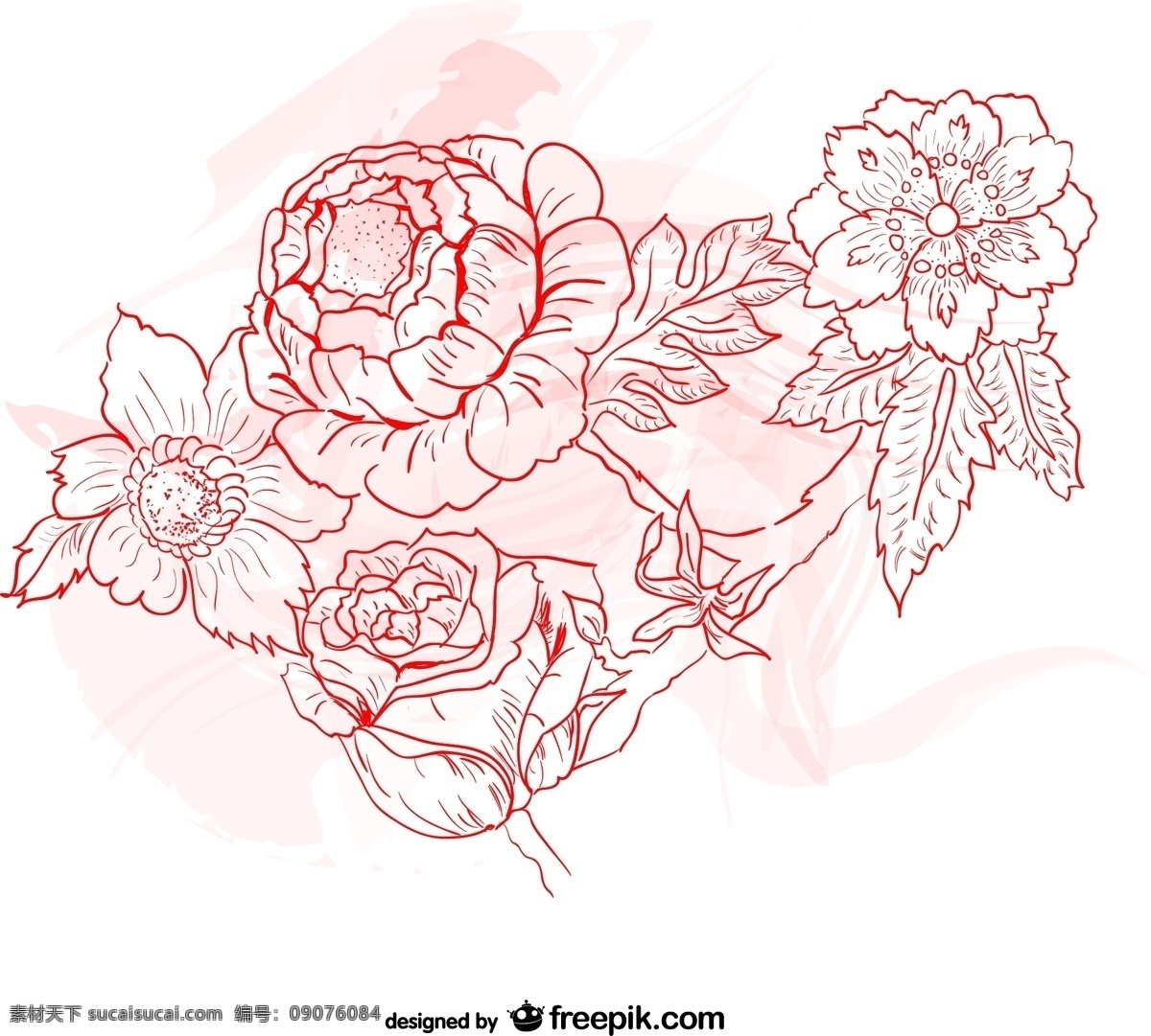 花卉绘画 花卉 鲜花 玫瑰 绘画 图标 高清 源文件