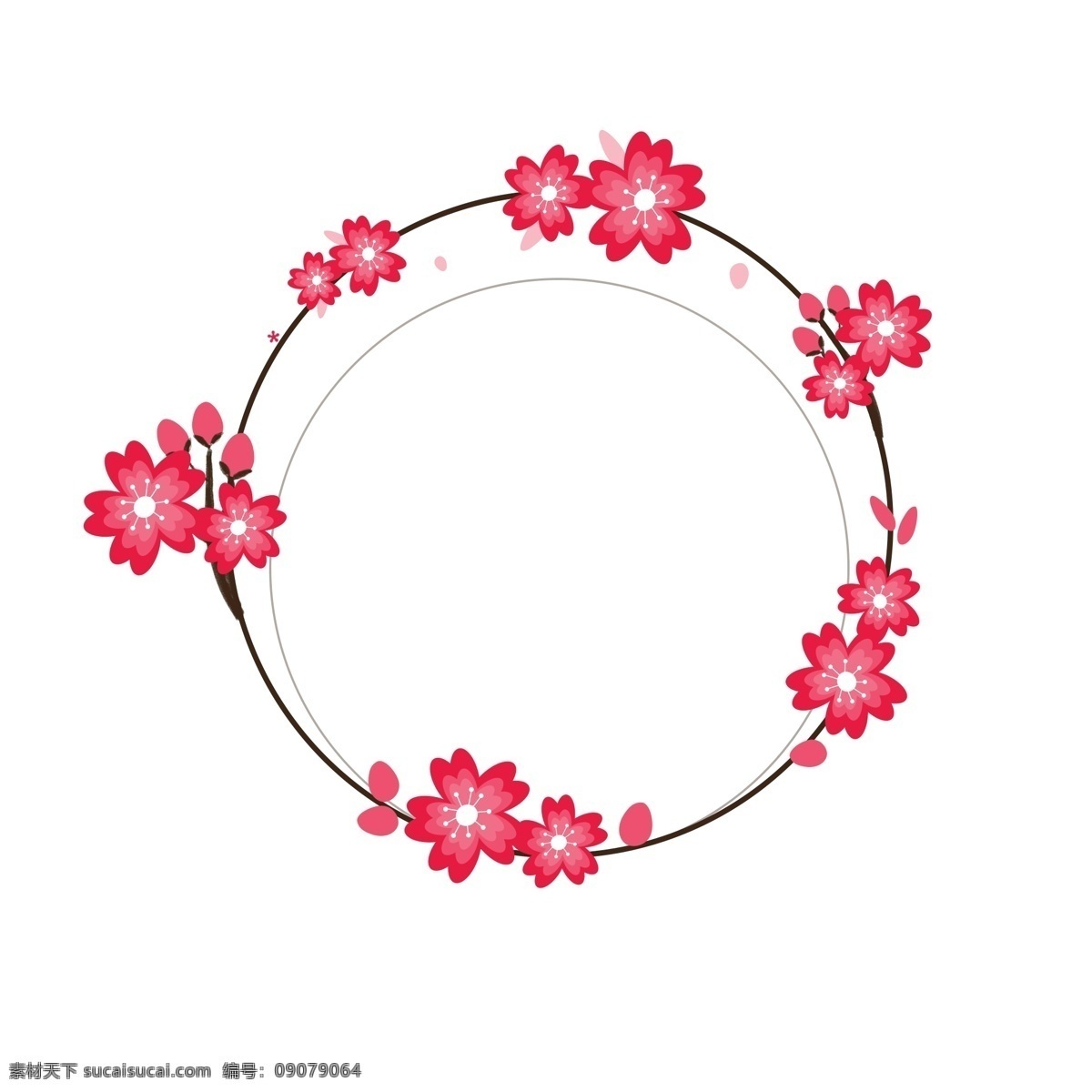 卡通 櫻花 花環(huán) 元素 花
