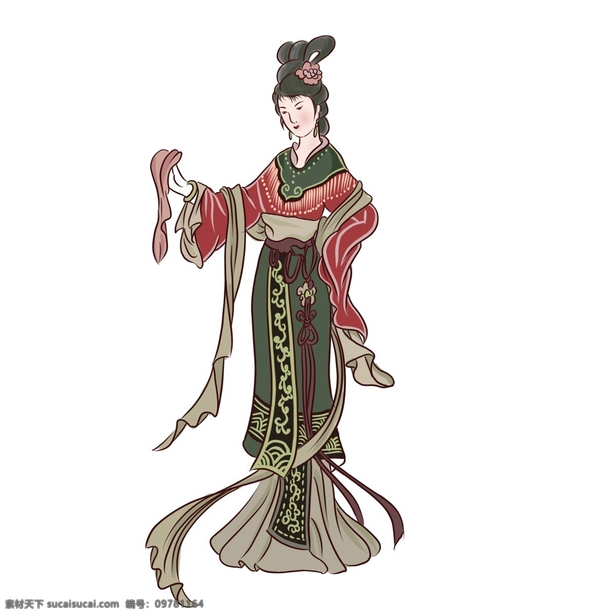 手绘 中国 风 白描 风格 古代 人物 美女 图 手绘人物 中国风 古典人物 古代美人 白描风格人物