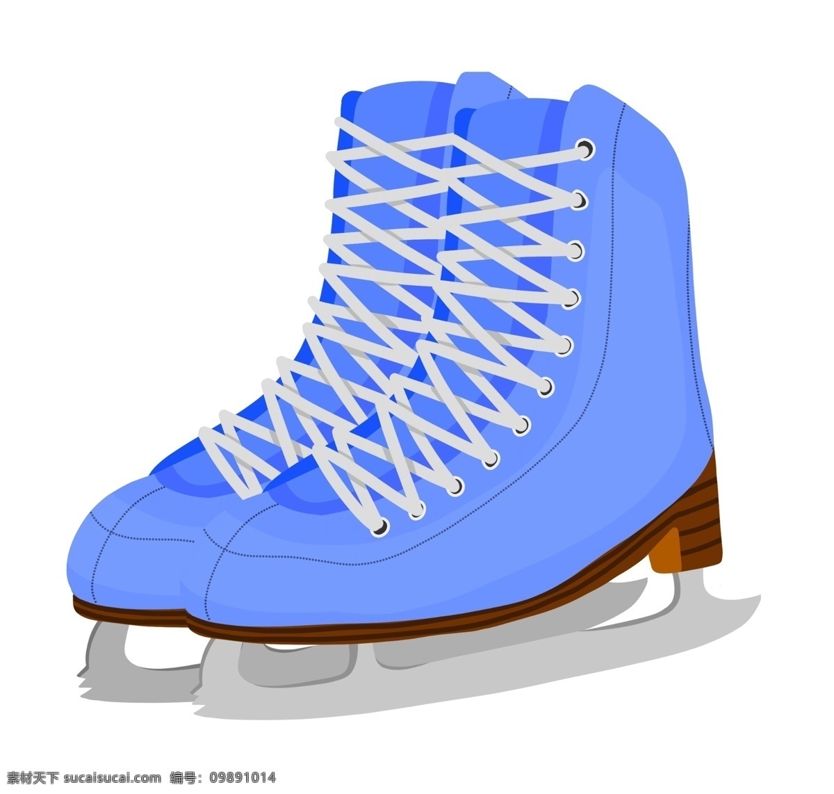 手绘 蓝色 溜冰鞋 插画 手绘溜冰鞋 蓝色溜冰鞋 鞋子 户外运动 运动 工具 溜冰鞋插画