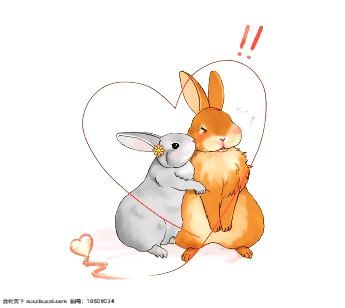 手绘 矢量 可爱 兔子 手绘兔子 矢量兔子 可爱兔子 爱心兔子 情侣矢量兔子 动漫动画 动漫人物