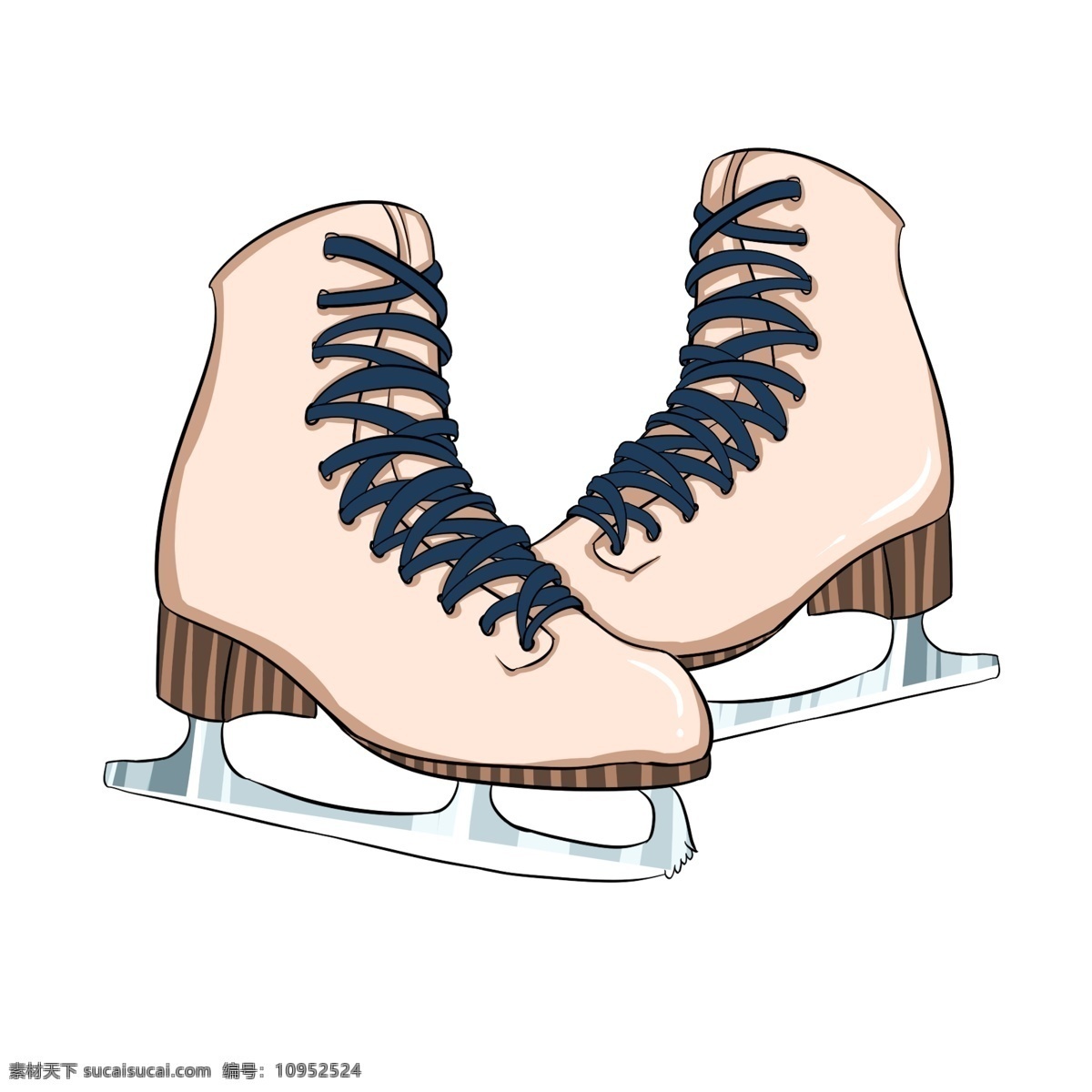 女孩 淡 粉色 冰刀 滑冰 鞋 滑冰鞋 溜冰鞋 淡粉色 冰刀滑冰鞋 冬天 冬季滑冰鞋 手绘滑冰鞋 卡通溜冰鞋 插画