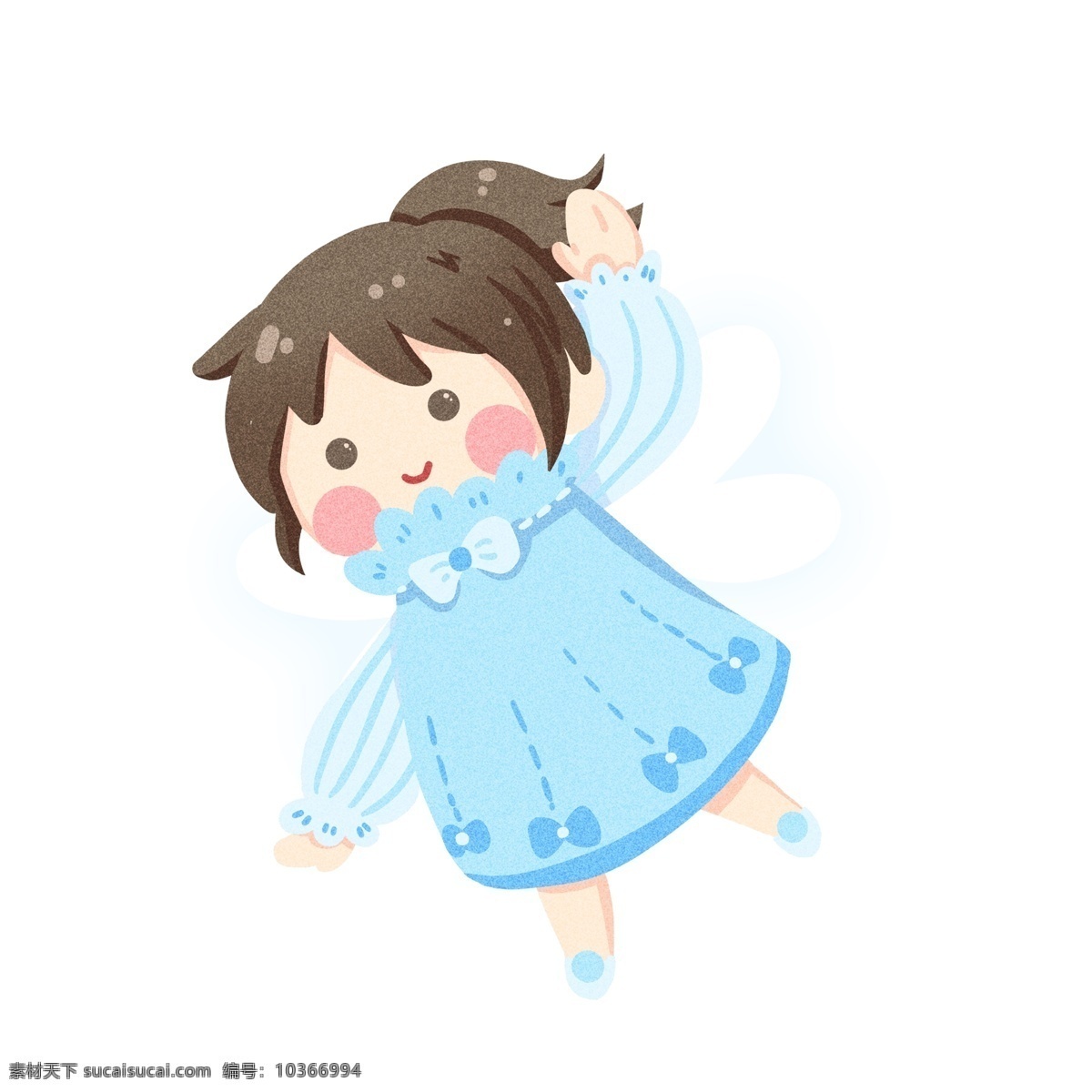 彩繪 藍(lán)色 女孩 元素 商用 人物 天使 卡通人物 簡(jiǎn)約 設(shè)計(jì)元素 裝飾圖案 元素設(shè)計(jì) psd元素