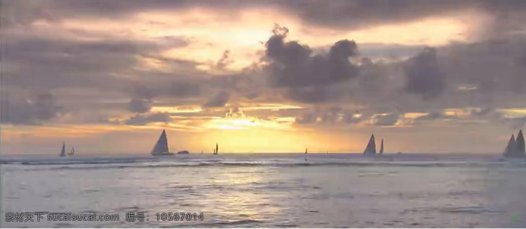 夕阳 下海 面上 帆船 风光 美景 高清 实拍 视频 落日 黄昏 风格 大自然