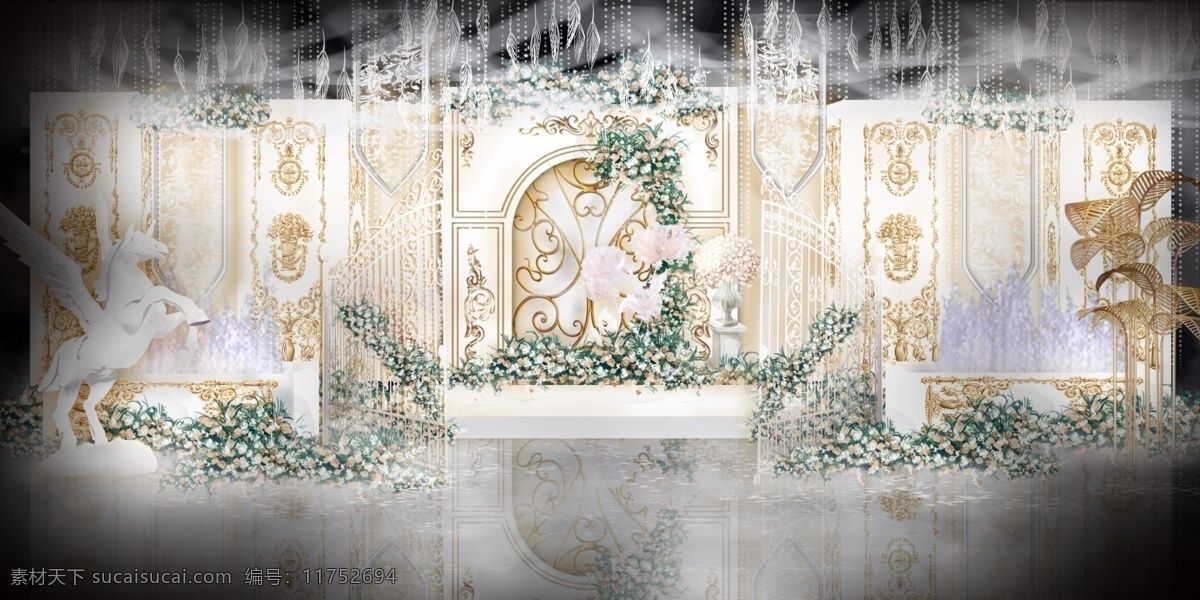 歐式 白 金色 婚禮 迎賓 臺(tái) 歐式婚禮 婚禮設(shè)計(jì)圖 婚禮效果圖 迎賓區(qū)設(shè)計(jì) 白金色婚禮 歐式金色婚禮 花園 系