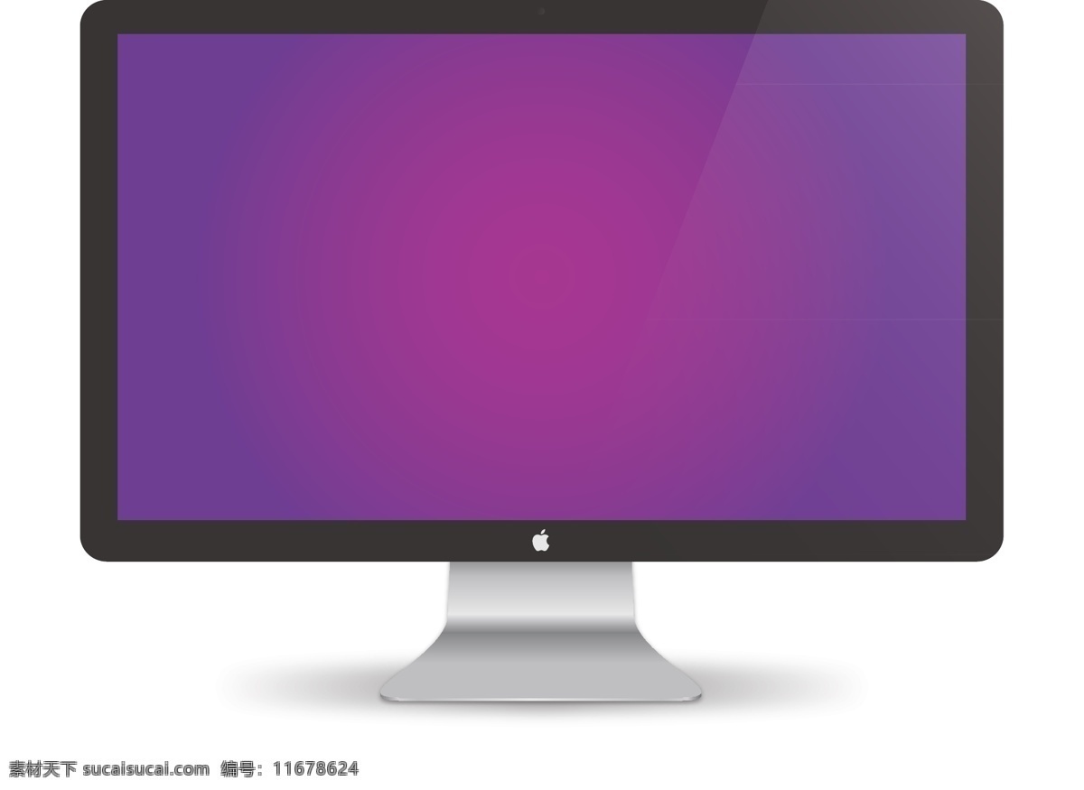 mac 显示器 电脑 模型 苹果 矢量素材 效果图 输出设备 矢量图 现代科技