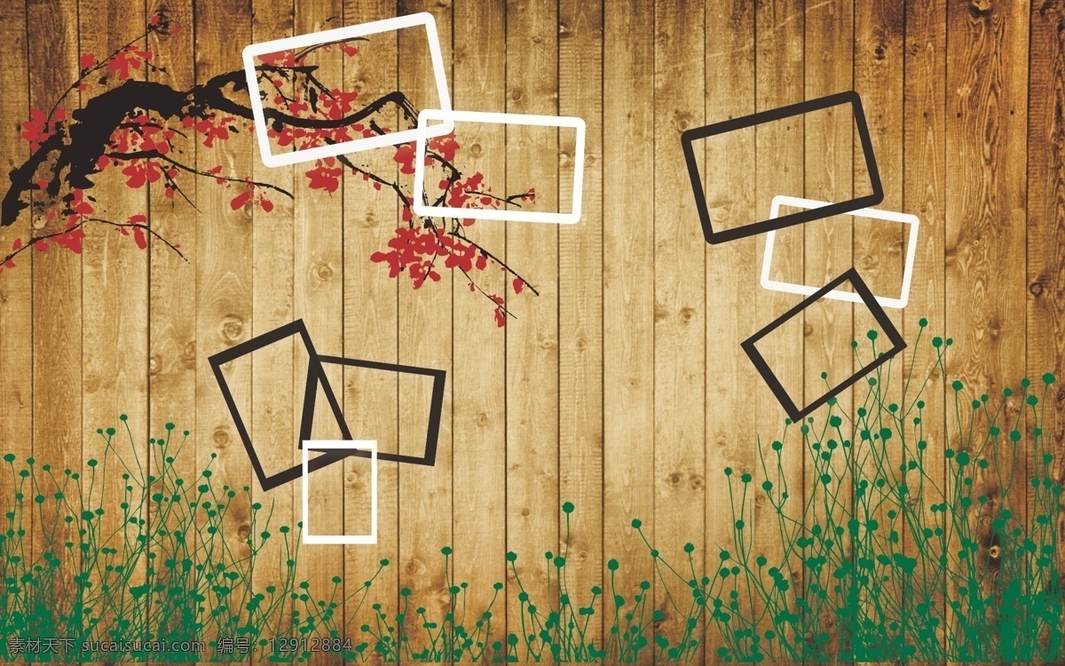 簡(jiǎn)約 木板 梅花 古風(fēng) 背景 墻 簡(jiǎn)約風(fēng)格 小清新 綠色植物 簡(jiǎn)單方塊 3d