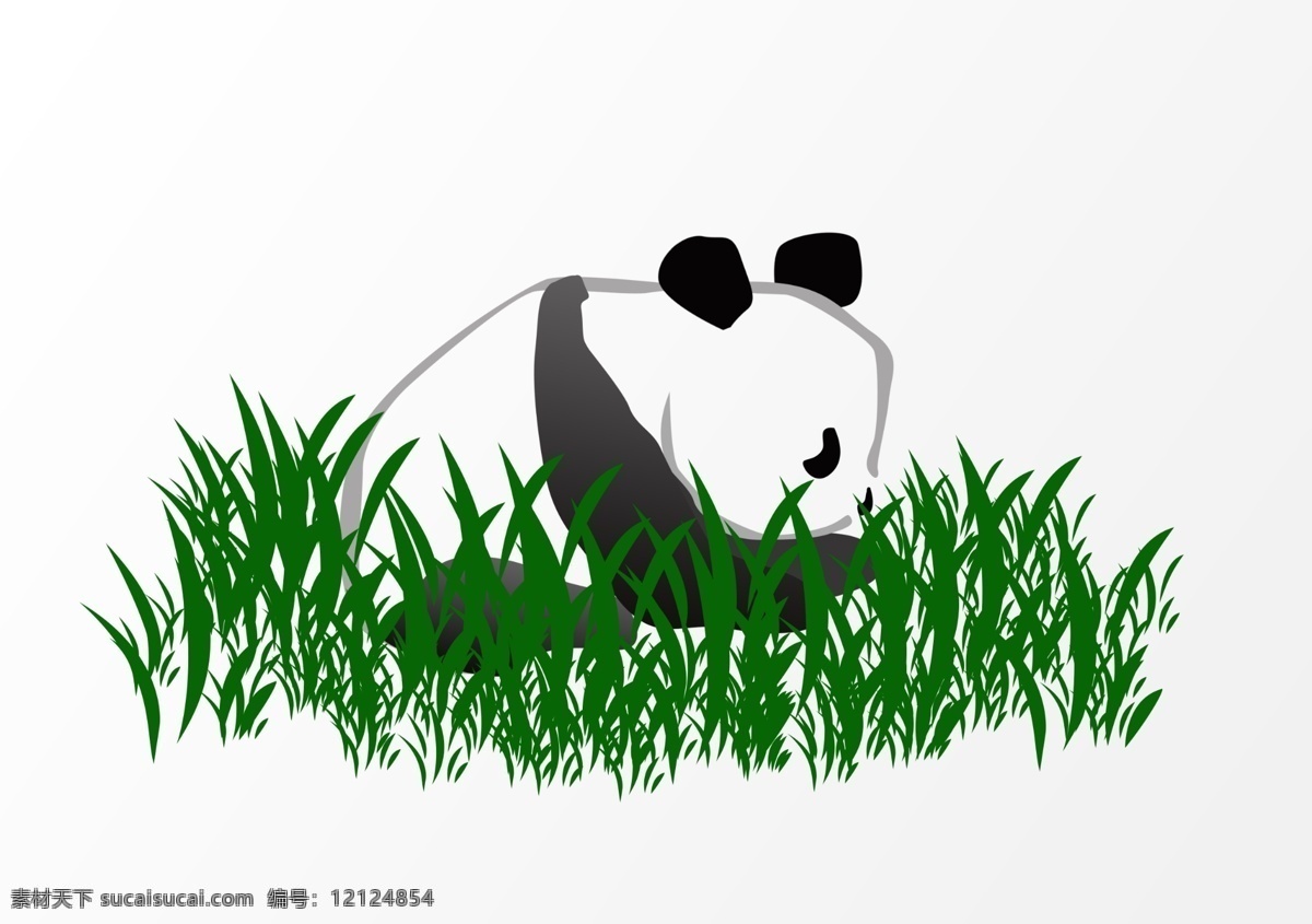 草地 国宝 大熊猫 卡通 元素 国宝元素 国宝素材 大熊猫元素 熊猫素材 黑白元素 水墨画 水墨素材 动物元素 动物素材 草坪 草皮 青草 熊 熊元素 卡通元素 卡通动物 夏季元素 夏季素材
