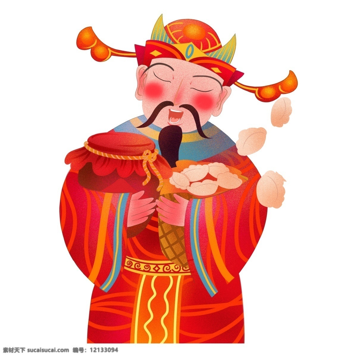 中國(guó) 風(fēng) 財(cái)神爺 透明 節(jié)日元素 春節(jié)元素 透明素材 卡通