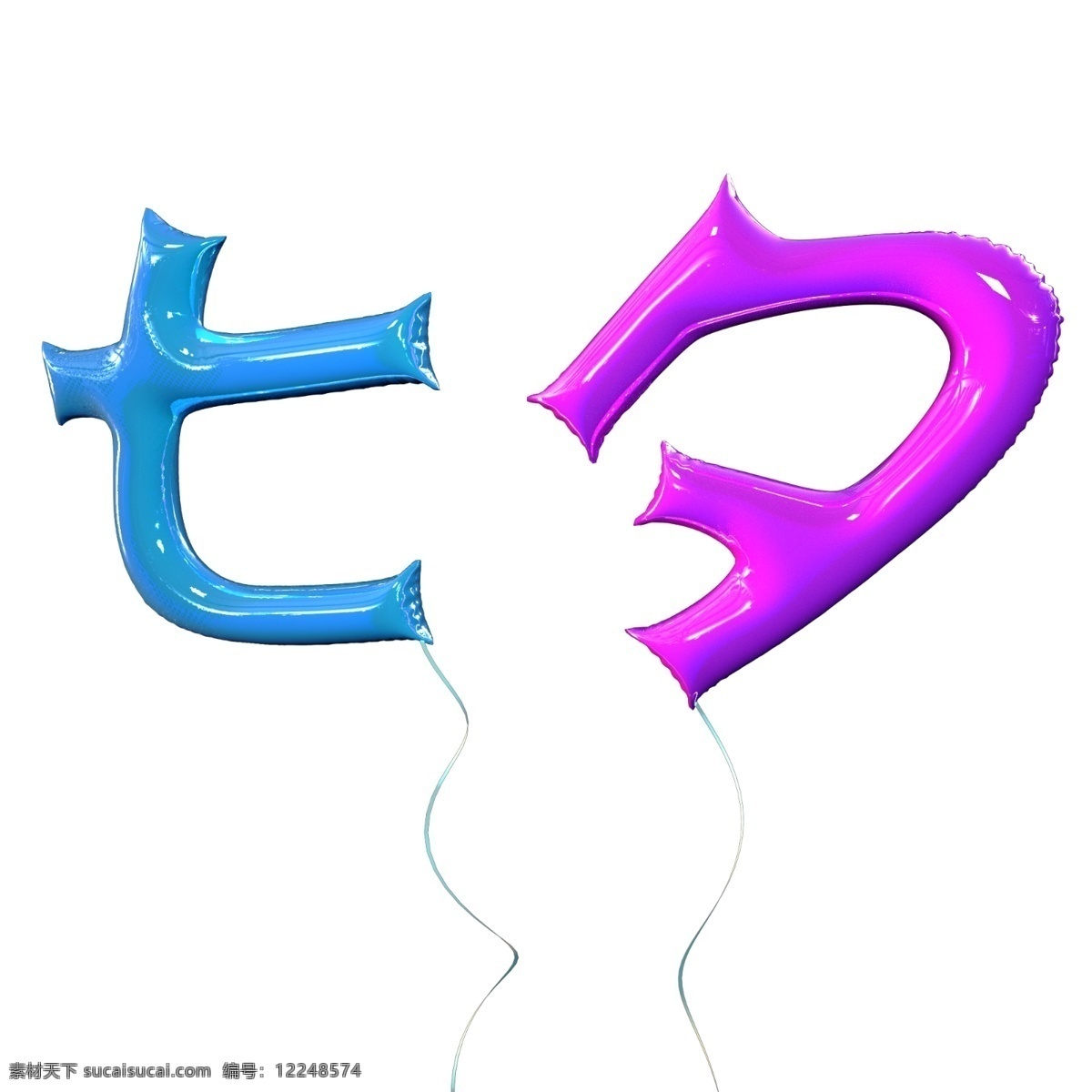 七夕節(jié) c4d 模型 商用 元素 七夕 氣球 3d