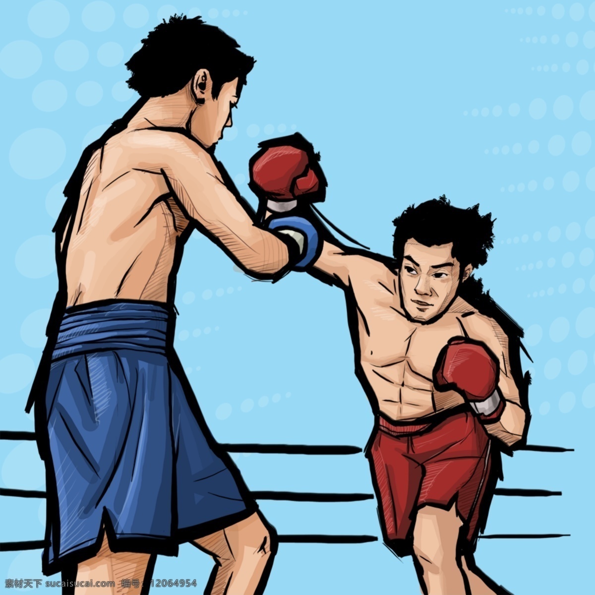 拳击 比赛 运动员 卡通人物 人物素材