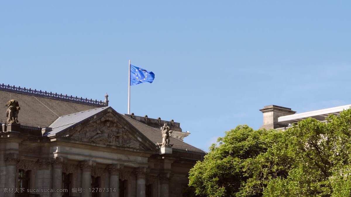 柏林 飘扬 欧盟 旗帜 世界国旗 德国 城市 欧洲 城市的 资本市 ue 欧元 欧洲的 欧洲联盟