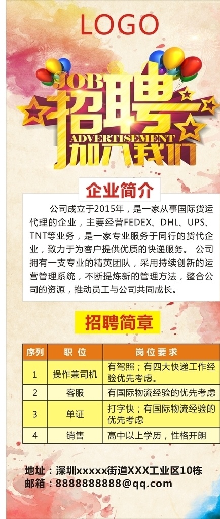 物流 招聘圖片 物流公司 招聘 展架 快遞 快遞公司 招工