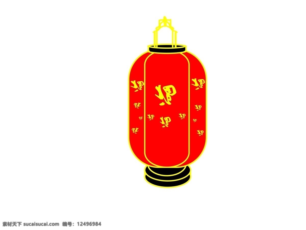 手绘 中国 风 红 盏 灯 灯笼 图 多福 多寿 笑口常开 吉祥如意 新年新气象 红灯笼 四季康泰