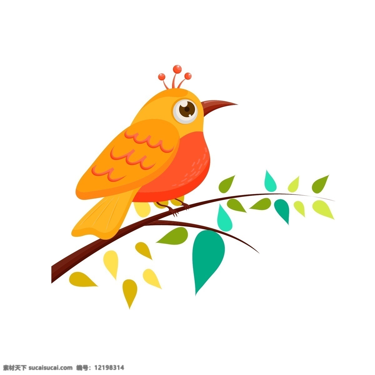 彩色 手绘 小鸟 树枝 彩色手绘小鸟 小鸟手绘 小鸟插画 小鸟树枝