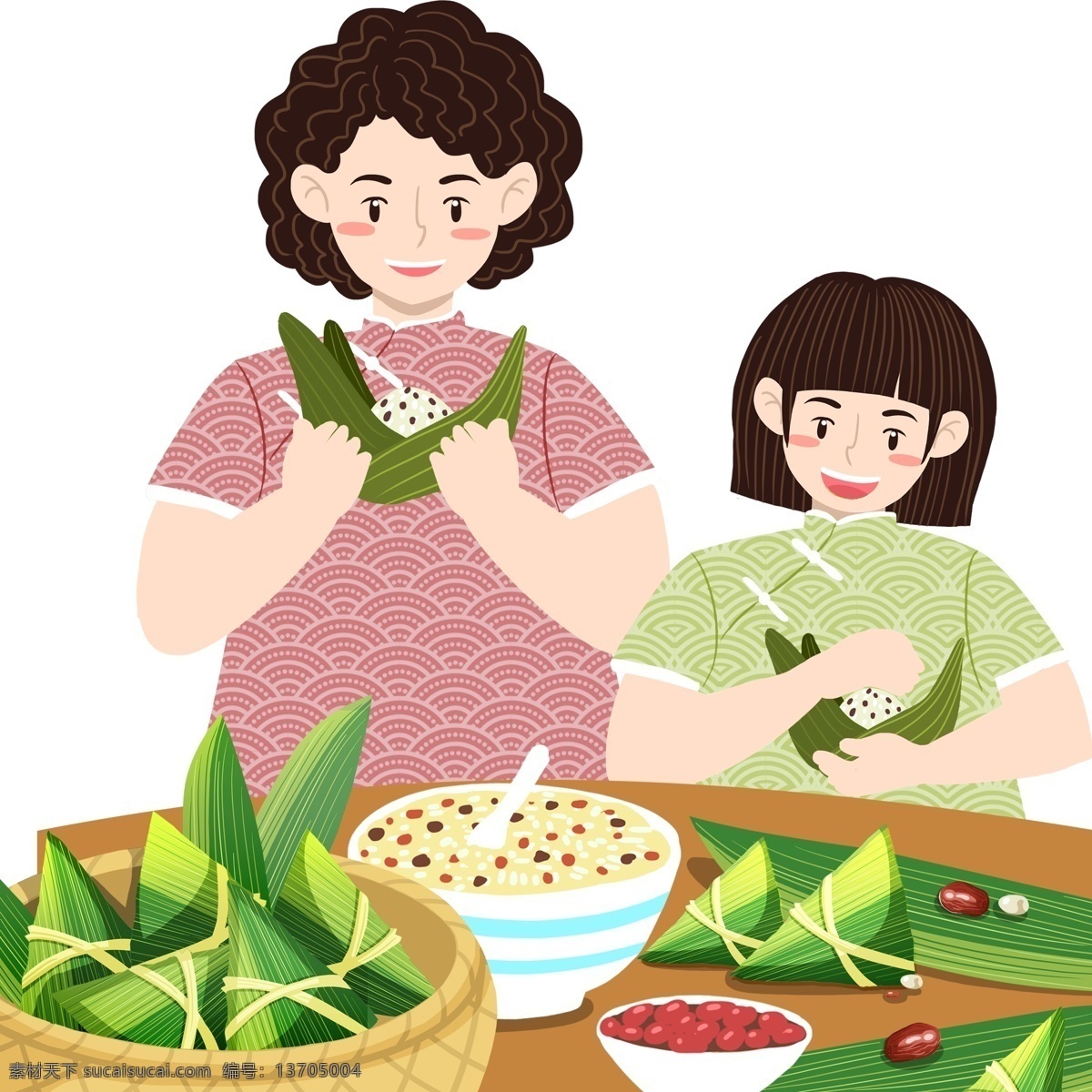 端午節(jié) 包 粽子 人物 元素 卡通人物 人物圖案 紅豆粽 端午節(jié)元素 包粽子的人 元素設(shè)計(jì) 手繪元素 psd元素 節(jié)日元素