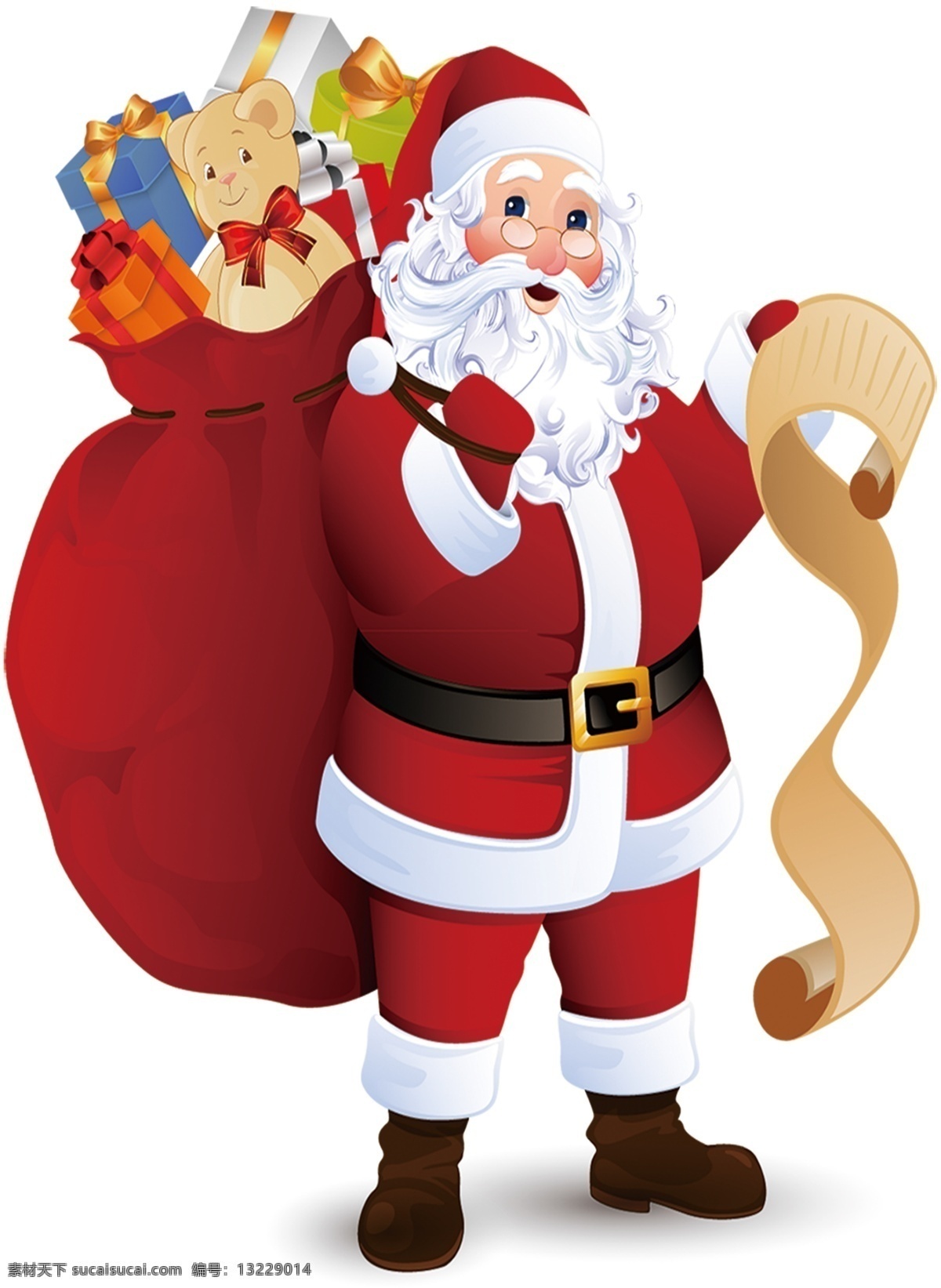 圣诞老人图片 圣诞 老人 铃儿 响叮当 礼物 白胡子 圣诞帽 分层
