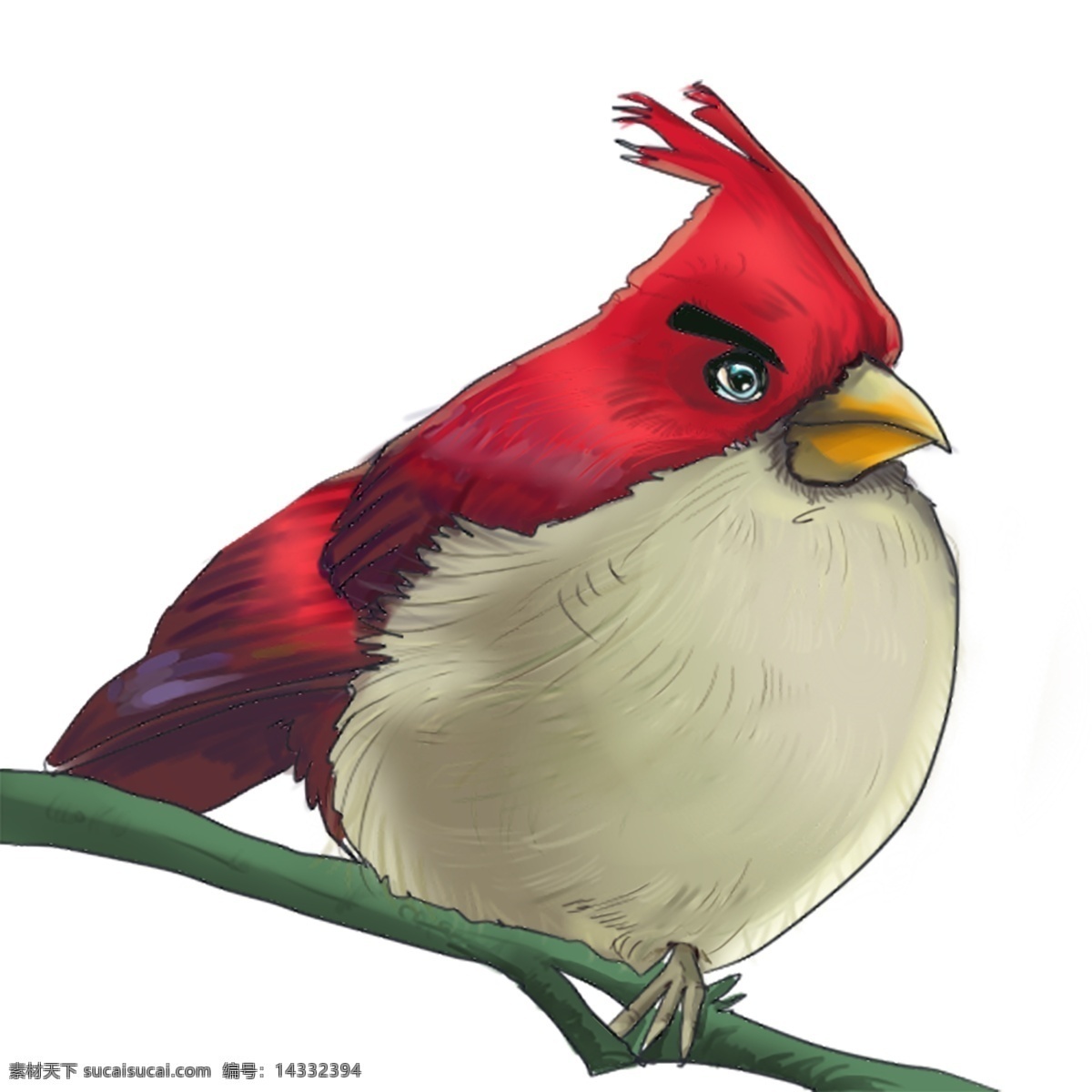 卡通 动物 漫画 红色 鹦鹉 插画 卡通动物漫画 动物插画 卡通动物 生物世界 红色鹦鹉 树枝 树叶