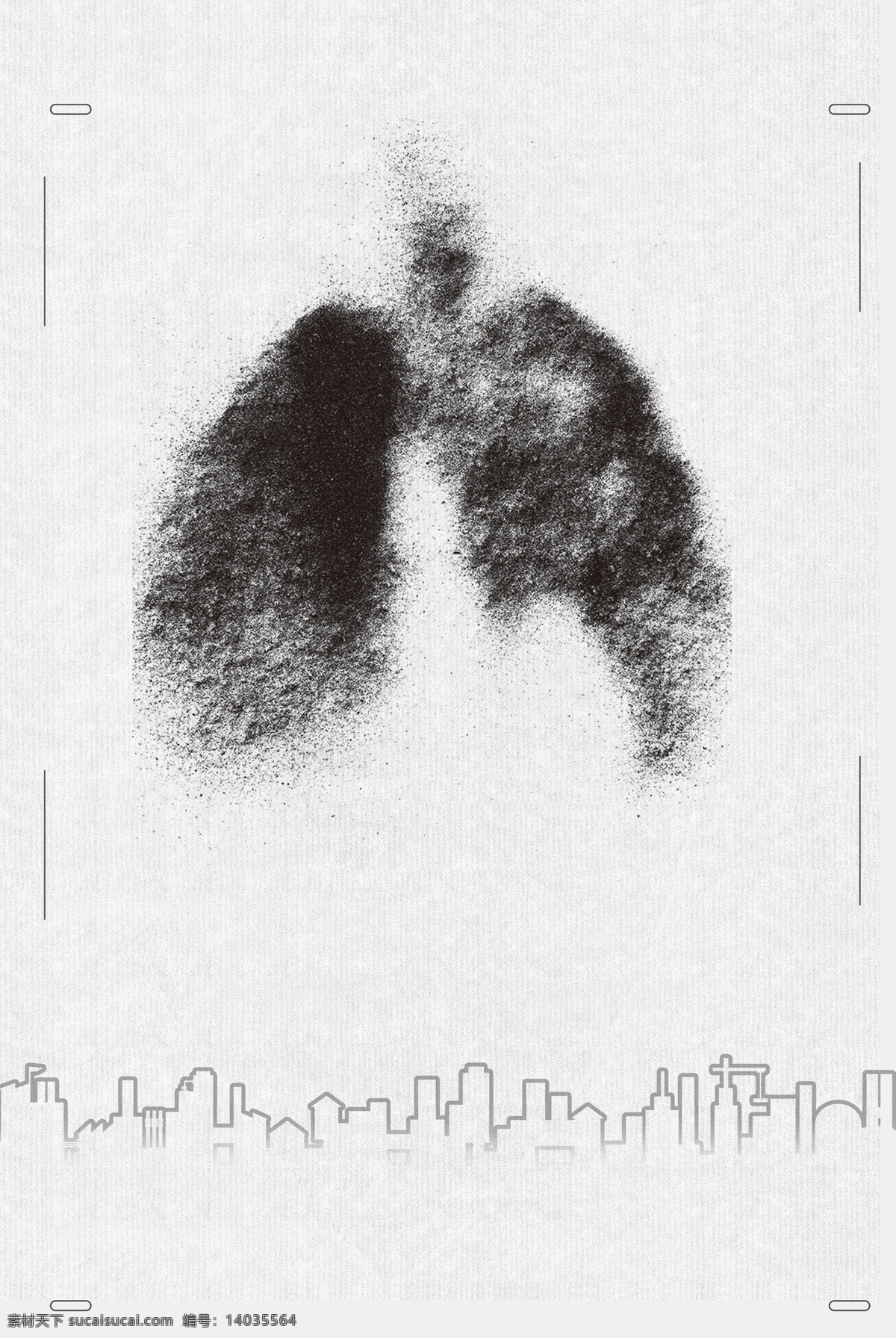 创意 手绘 风 黑白 呼吁 健康世界 慢 阻 肺 日 背景 绿色 健康 公益 节日 世界慢阻肺日 copd 海报