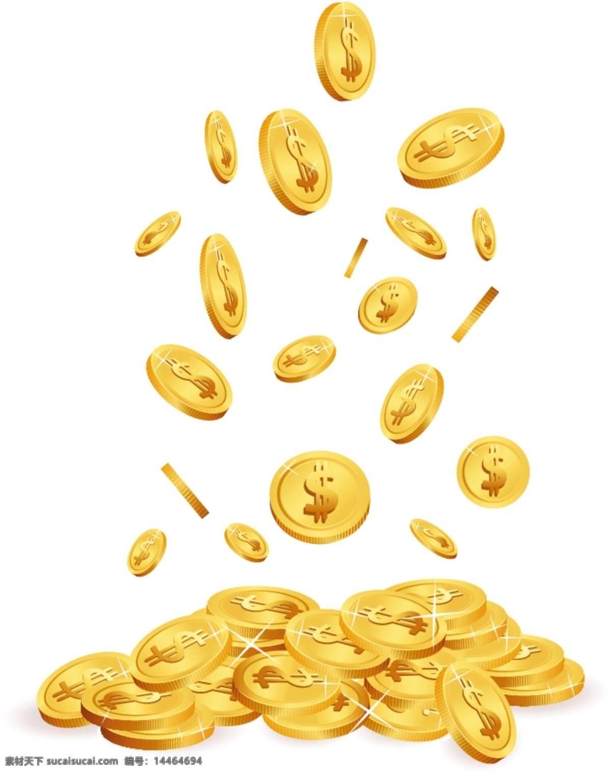 金币 飞舞 金钱 铜币 积分 点缀 png格式 分层
