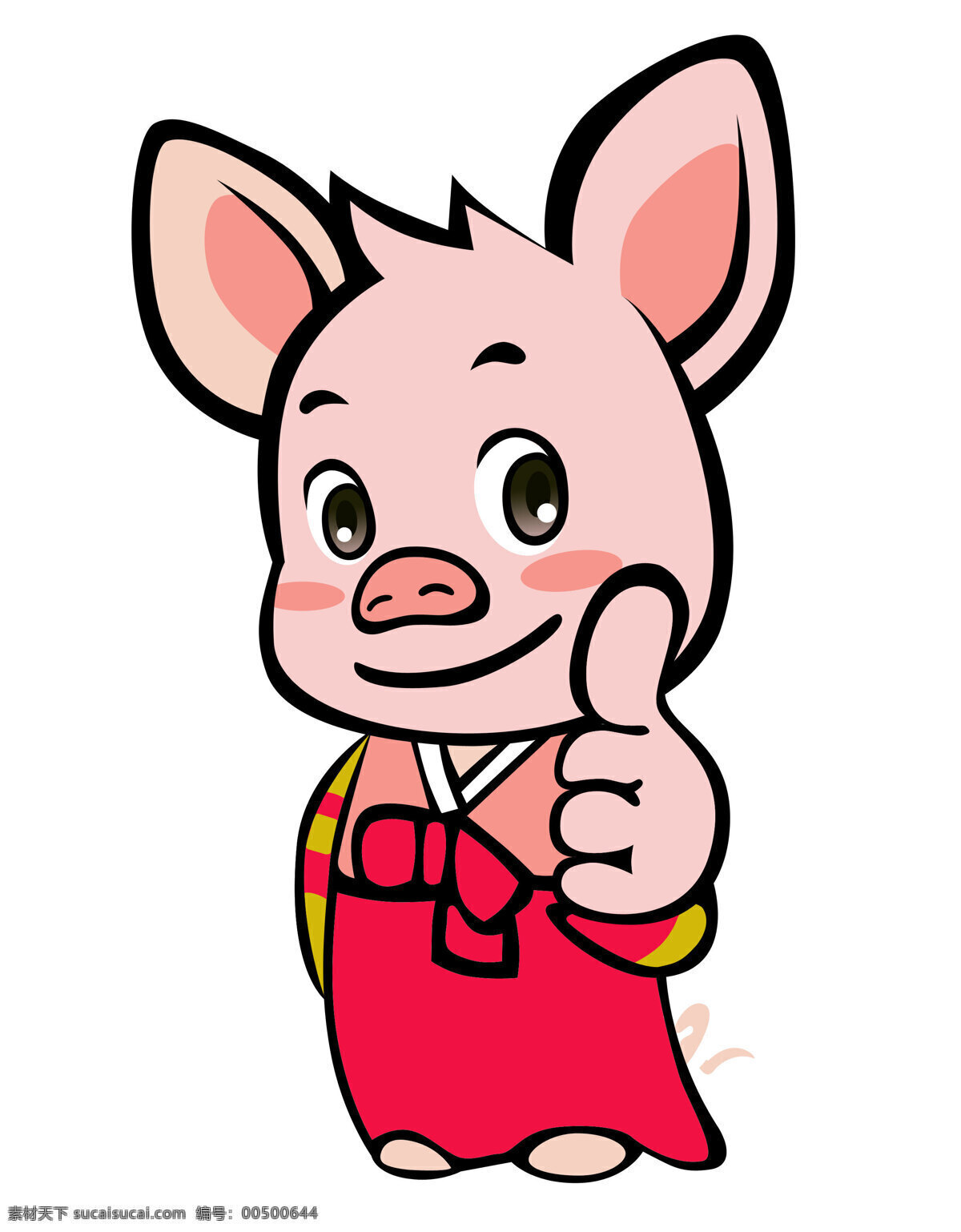 韩服猪 猪 韩国料理 可爱猪 卡通猪 动漫动画