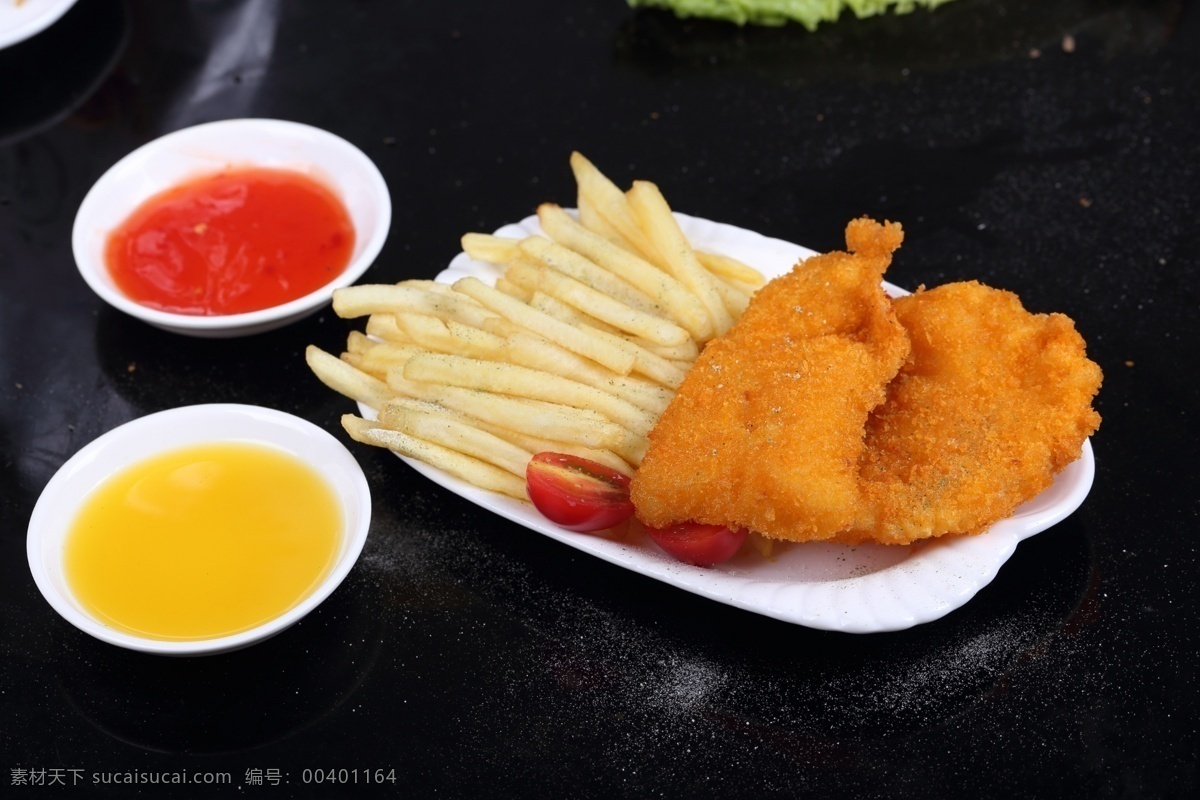 台湾 特色小吃 炸鱼薯条拼盘 油炸 酱料 美食 餐饮美食 西餐美食