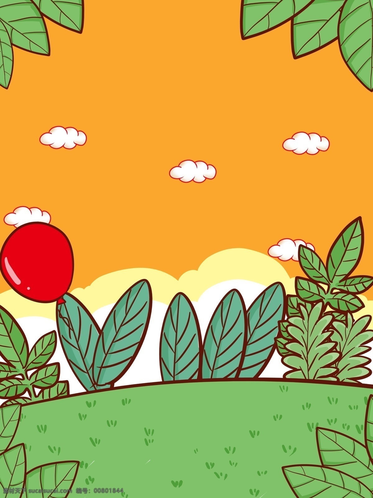 卡通 清新 风 植物 手绘 背景 背景素材 植物背景 psd背景 花卉背景 通用背景 卡通背景 风景插画背景
