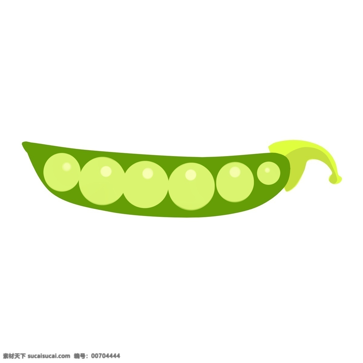 手绘 拨开 豌豆 蔬菜 青色 绿色 豆子 新鲜 可以 好吃 装饰 贴画 黄色的 六个