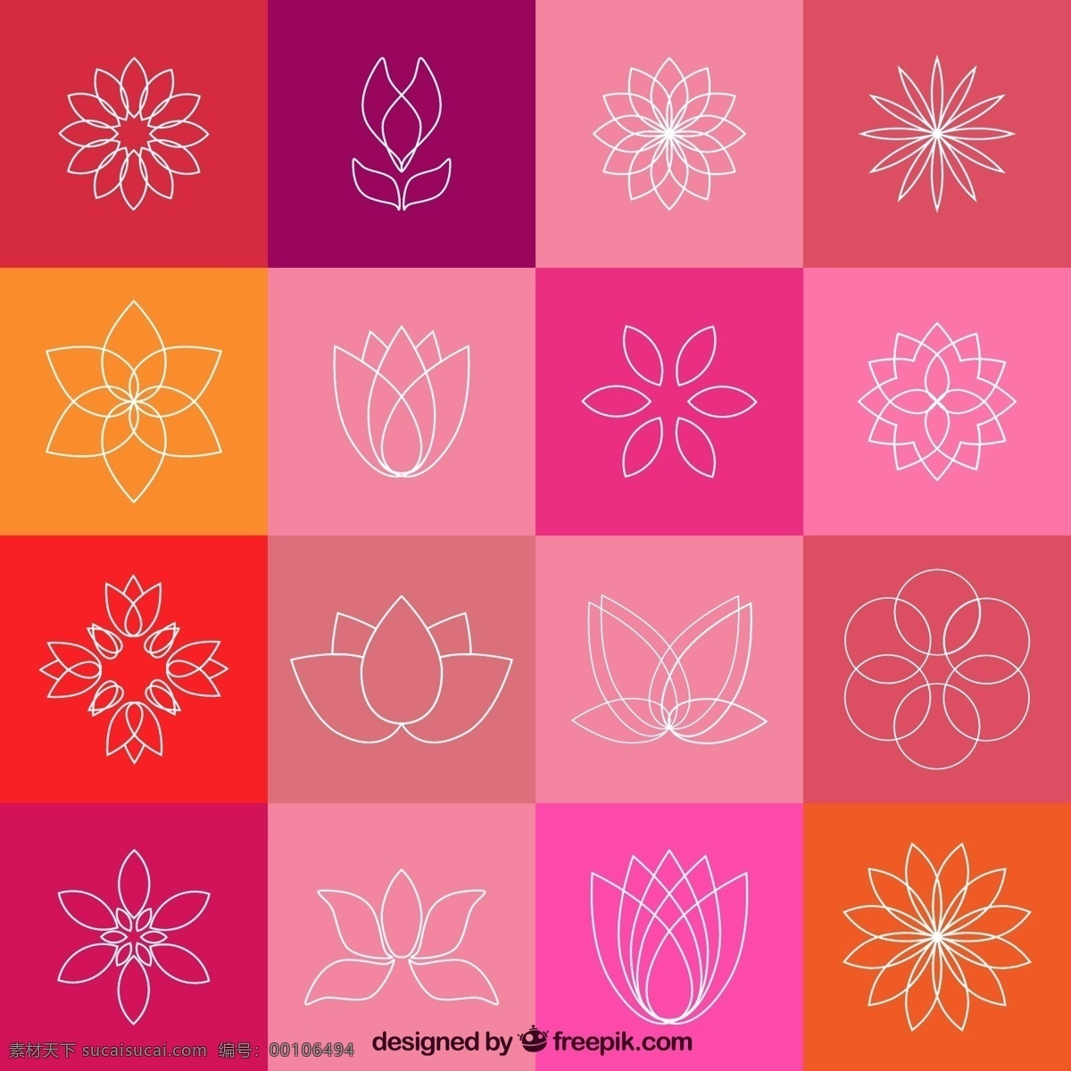 抽象 线条 花卉 图标 矢量 花形 矢量图 创意设计
