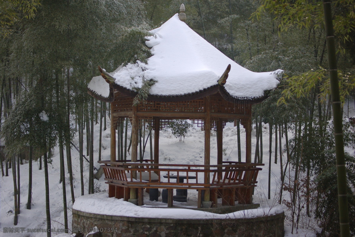 竹海 雪景 南山 亭子 竹 竹子 自然风景 竹海雪景 fenghc 自然篇 自然景观 矢量图 日常生活