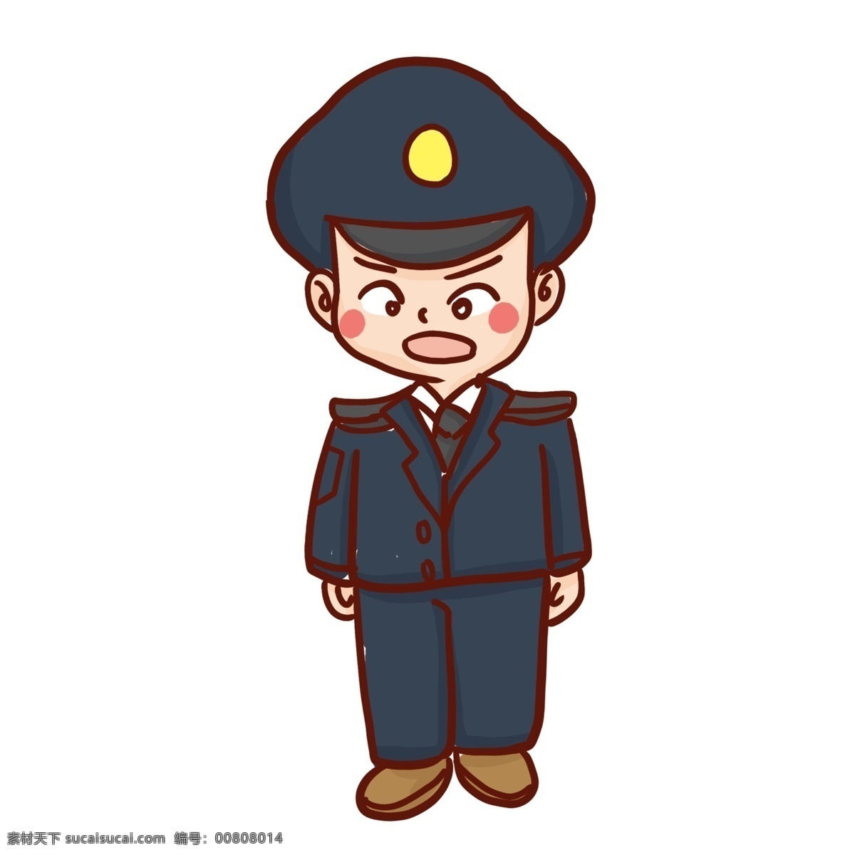 q 萌 可爱 警察 叔叔 人物 q萌 漫画 插画 警察叔叔 卡通设计