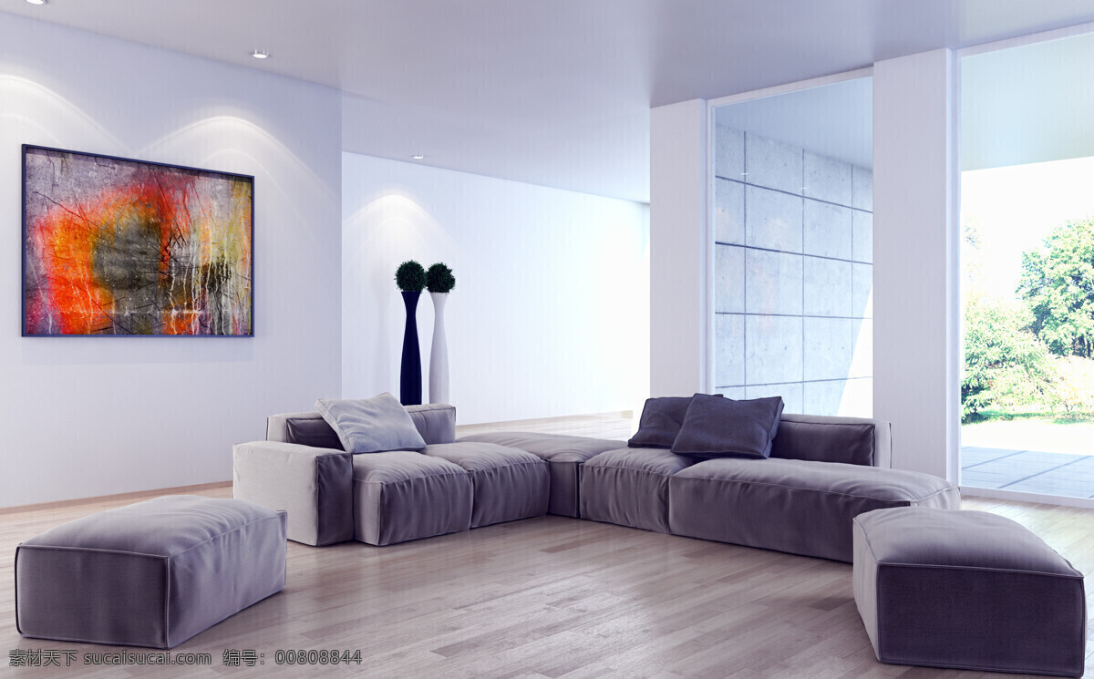 紫色 沙发 室内 效果图 木地板 室内装修 室内装修设计 室内装潢 室内设计 环境家居 白色