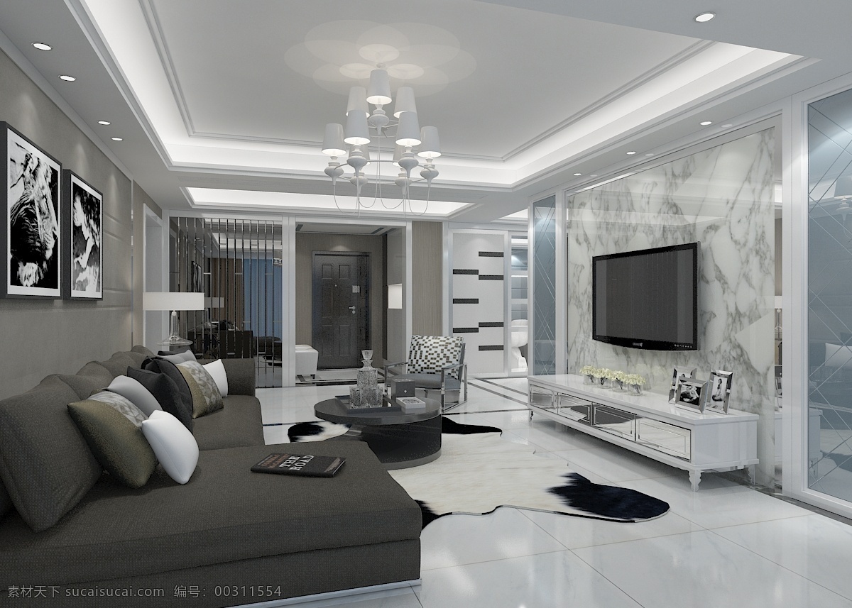 现代 家庭 客厅 三维 模型 现代风格 客厅模型 三维模型 简约 灯光渲染