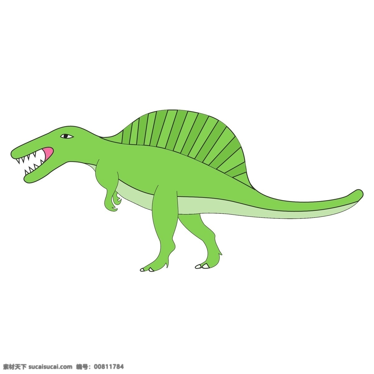 卡通 绿色 恐龙 插画 恐龙卡通形象 恐龙形象 剑龙 恐龙世界 卡通可爱恐龙 绿色恐龙 可爱插画