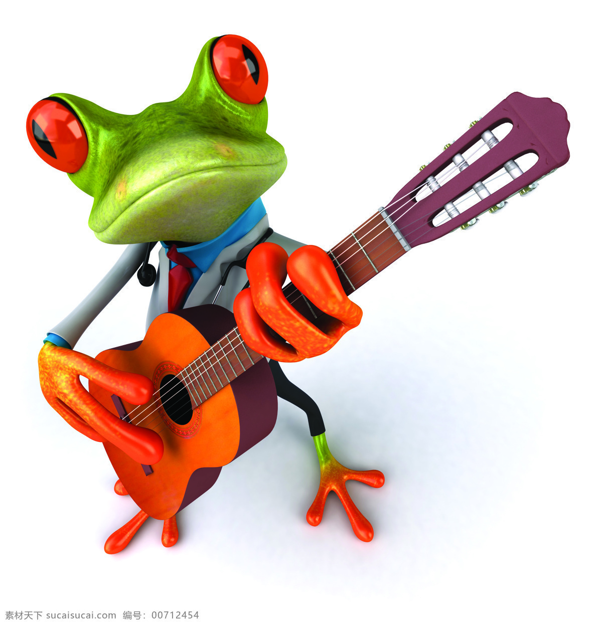 弹 吉它 青蛙 卡通青蛙 3d青蛙 3d卡通 卡通动物 陆地动物 生物世界