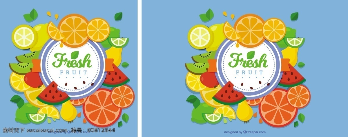 蓝背景水果片 背景 食物 蓝色 水果 颜色 橙色 平坦 丰富多彩 橙色背景 自然 健康 平坦的设计 自然背景 柠檬 吃 健康食品 西瓜 饮食