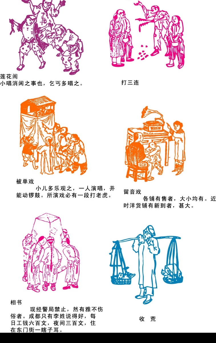 民俗剪纸 剪影 人物 民俗 底纹边框 风雅民俗 矢量图库