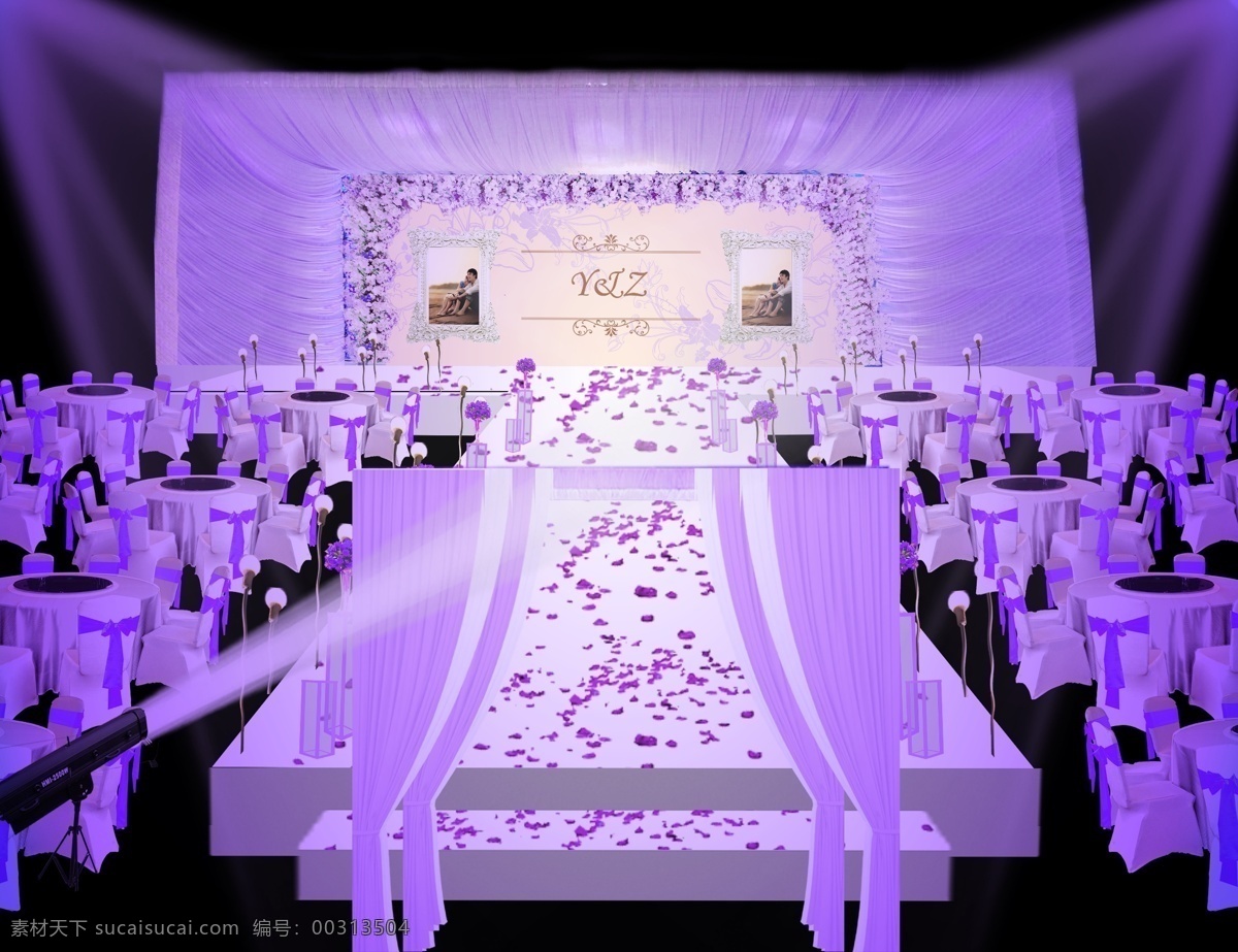 紫色欧式布幔婚礼舞台设计图__其他_广告设计_设计图库_昵图网nipic.com