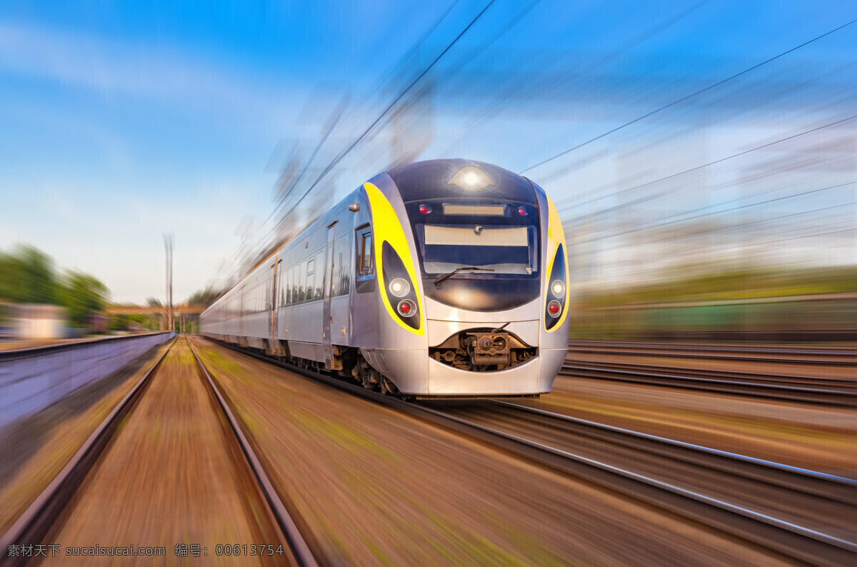 高速 行驶 列车 火车 动车 交通工具 现代科技 蓝色